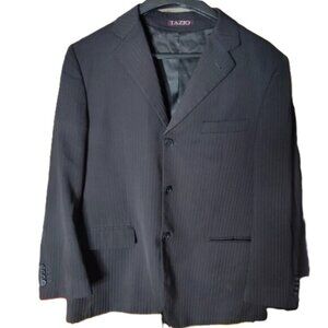 Tazio Italy Mens Pinstriped Suit Blazer Jacket Wool Size 40S